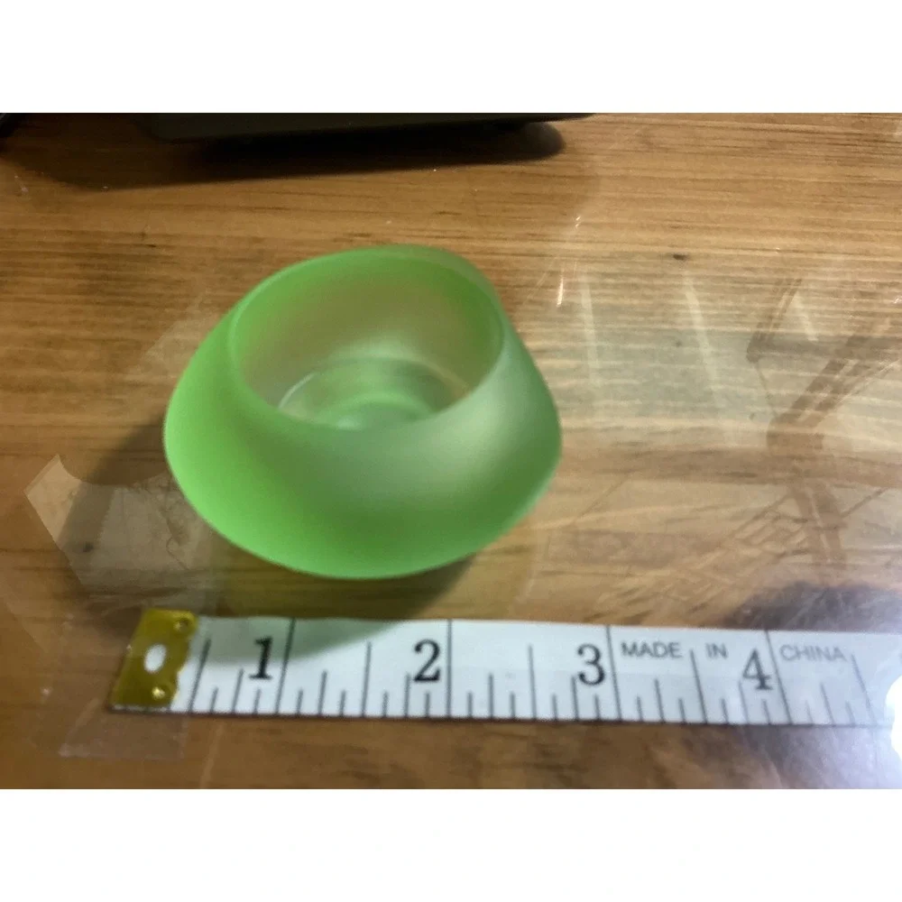 PartyLite Frosted Green Glass Votive Tealight Candle Holder - Picture 9 of 9